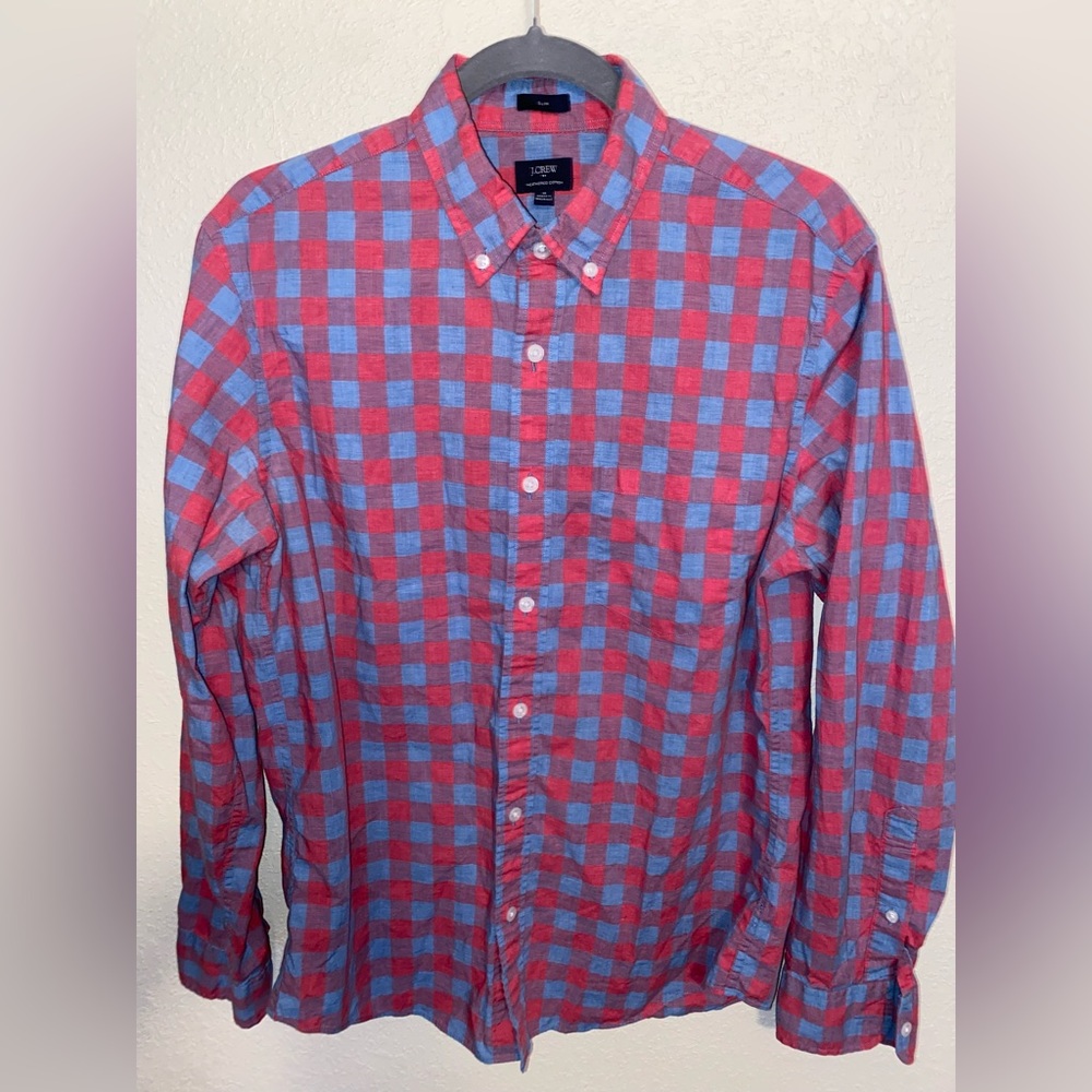 Men’s J. Crew Long Sleeve, Button Down Dress Shirt, Size M